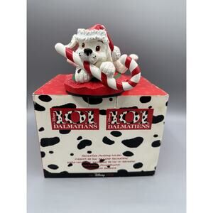 Disney Store 101 Dalmatians Christmas Stocking Holder Puppy Candy Cane w/ Box